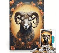Rompecabezas para Adolescentes 1000 Cabra de Aries, Juegos relajantes, Decoración artística para el hogar, Adecuado para decoración de Escritorio 38x52cm