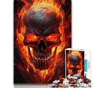 Rompecabezas para Adolescentes 1000 Calaveras de Fuego Rompecabezas para Adultos para aliviar el estrés para Pasar el rato interacción Entre Padres e Hijos 75x50cm