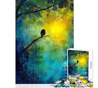 Rompecabezas para Adolescentes 1000 Canción del Bosque Místico Juego Familiar Patrón de Ensamblaje Juguetes DIY con Piezas de Formas Al Azar Totalmente Encajables (50x75cm)