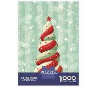 Rompecabezas para Adolescentes 1000 Candy Cane Christmas Tree Rompecabezas para Adultos Juguete Decoración De Pared Alivia El Estrés Ayuda A Ejercitar El Cerebro 52x38cm/1000pcs