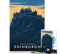 Rompecabezas para Adolescentes 1000 Castillo de Edimburgo Reino Unido Corte Exacto Juego Acertijo Regalo Tiempo de Juego Tranquilo Arte (38x26cm)