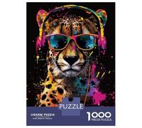 Rompecabezas para Adolescentes 1000 Cheetah Colorful Rompecabezas para Adultos Juguetes De Bricolaje Análisis Y Lógica Ayudan A Ejercitar El Cerebro 52x38cm/1000pcs