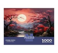Rompecabezas para Adolescentes 1000 Cherry Blossom Moonlit River Rompecabezas para Adultos Juego Práctico Patrón De Ensamblaje Oferta como Regalos para Toda La Familia 70x50cm/1000pcs