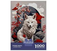 Rompecabezas para Adolescentes 1000 Cherry Blossom Wolf Rompecabezas para Adultos Juego Práctico Patrón De Ensamblaje Oferta como Regalos para Toda La Familia 52x38cm/1000pcs