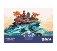 Rompecabezas para Adolescentes 1000 Chinese Style Watercolor Painting Rompecabezas para Adultos Juego Práctico Patrón De Ensamblaje Oferta como Regalos para Toda La Familia 70x50cm/1000pcs