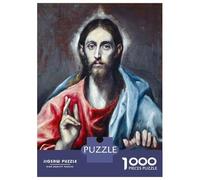 Rompecabezas para Adolescentes 1000 Christ Blessing Rompecabezas para Adultos Juego Práctico Patrón De Ensamblaje Oferta como Regalos para Toda La Familia 70x50cm/1000pcs