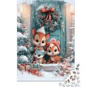 Rompecabezas para Adolescentes 1000 Christmas Forest Friends Rompecabezas para Adolescentes Juego De Ingenio Decoración De Pared Regalos Y Cumpleaños Únicos 52x38cm/1000pcs