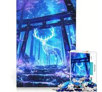 Rompecabezas para Adolescentes 1000 Ciervos Luminosos en un Santuario del Bosque, Juguetes para armar, decoración para el hogar, Regalo Ideal para Toda la Familia 50x75cm
