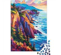 Rompecabezas para Adolescentes 1000 Cliffside Train Ride Rompecabezas para Adultos Juguete Decoración De Pared Alivia El Estrés Ayuda A Ejercitar El Cerebro 70x50cm/1000pcs