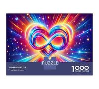 Rompecabezas para Adolescentes 1000 Colorful Heart Infinity Symbol Rompecabezas para Adultos Juguete Decoración De Pared Alivia El Estrés Ayuda A Ejercitar El Cerebro 70x50cm/1000pcs