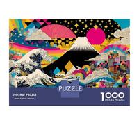 Rompecabezas para Adolescentes 1000 Colorful Japanese Landscape Art Print Rompecabezas DIY Juguetes Difícil Oferta Difícil como Regalos para Toda La Familia 70x50cm/1000pcs