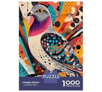 Rompecabezas para Adolescentes 1000 Colorful Pigeon Art Pigeon - Urban Elegance in Color Rompecabezas para Adultos Juguete Decoración De Pared Alivia El Estrés Ayuda A Ejercitar El Cerebro 70x50cm/10