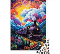 Rompecabezas para Adolescentes 1000 Colorful Train Journey Rompecabezas para Adolescentes Juego De Ingenio Decoración De Pared Regalos Y Cumpleaños Únicos 52x38cm/1000pcs