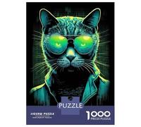 Rompecabezas para Adolescentes 1000 Cool Cat in Cyberspace 01 Rompecabezas para Adultos Juguetes Antiestrés Regalos para Mujeres Oferta como Regalos para Toda La Familia 38x26cm/1000pcs