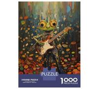 Rompecabezas para Adolescentes 1000 Cool Frog Rock Star Rompecabezas para Adolescentes Juego De Ingenio Decoración De Pared Regalos Y Cumpleaños Únicos 52x38cm/1000pcs