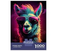 Rompecabezas para Adolescentes 1000 Cool Llama in Sunglasses Rompecabezas para Adultos Juego Práctico Patrón De Ensamblaje Oferta como Regalos para Toda La Familia 38x26cm/1000pcs