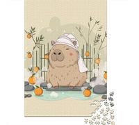 Rompecabezas para Adolescentes 1000 Cute Capybara Bathing Rompecabezas DIY Juguetes Difícil Oferta Difícil como Regalos para Toda La Familia 38x26cm/1000pcs