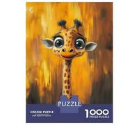 Rompecabezas para Adolescentes 1000 Cute Giraffe Portrait Rompecabezas para Adultos Juguete Decoración De Pared Alivia El Estrés Ayuda A Ejercitar El Cerebro 52x38cm/1000pcs