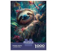 Rompecabezas para Adolescentes 1000 Cute Sloth Tropical Forest Rompecabezas para Adultos Juguete Decoración De Pared Alivia El Estrés Ayuda A Ejercitar El Cerebro 52x38cm/1000pcs