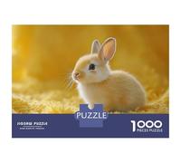 Rompecabezas para Adolescentes 1000 Cute Yellow Bunny Portrait Rompecabezas para Adultos Juguetes De Bricolaje Análisis Y Lógica Ayudan A Ejercitar El Cerebro 38x26cm/1000pcs