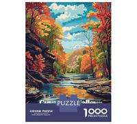 Rompecabezas para Adolescentes 1000 Cuyahoga Valley National Park Illustration Rompecabezas para Adultos Juego Práctico Mejora La Memoria para Cumpleaños, Navidad 38x26cm/1000pcs