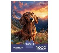 Rompecabezas para Adolescentes 1000 Dachshund in Wildflowers-1 Rompecabezas para Adultos Juego Práctico Patrón De Ensamblaje Oferta como Regalos para Toda La Familia 70x50cm/1000pcs