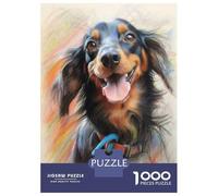Rompecabezas para Adolescentes 1000 Dachshund Sketch Rompecabezas para Adultos Juguete Decoración De Pared Alivia El Estrés Ayuda A Ejercitar El Cerebro 38x26cm/1000pcs