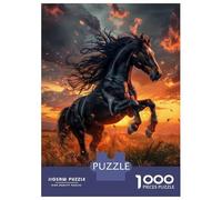 Rompecabezas para Adolescentes 1000 Dark Unicorn Waterfall Fantasy Rompecabezas para Adultos Juego Práctico Patrón De Ensamblaje Oferta como Regalos para Toda La Familia 52x38cm/1000pcs