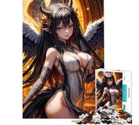 Rompecabezas para Adolescentes 1000 Diablo Ángel Anime Chica Rompecabezas para Adolescentes Juguetes antiestrés Análisis y lógica Ayuda a ejercitar el Cerebro (Tamaño 38x26cm)