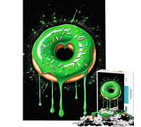 Rompecabezas para Adolescentes 1000 Donas Verde Neón Amarillo Diversión en Casa Actividades para Mejorar la Memoria Juegos Divertidos Adecuado para Personas de 14 Años en A Partir de 38x26cm