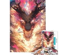 Rompecabezas para Adolescentes 1000 Dragones de Anime peligrosos Diversión en casa Juegos Divertidos para Mejorar la Memoria Apto para Mayores de 14 años 50x75cm