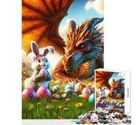Rompecabezas para Adolescentes 1000 Dragones Encuentro de Pascua Rompecabezas de 1000 Piezas Juego Imposible Grandes Regalos y Juguetes Antiestrés (50x75cm)