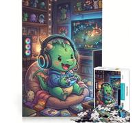 Rompecabezas para Adolescentes: 1000 Dragones Jugando Videojuegos, Juego Familiar, Actividades Divertidas para Hacer en casa, 38x26cm