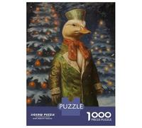 Rompecabezas para Adolescentes 1000 Duck Vintage Christmas Rompecabezas para Adultos Juguete Decoración De Pared Alivia El Estrés Ayuda A Ejercitar El Cerebro 52x38cm/1000pcs
