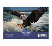 Rompecabezas para Adolescentes 1000 Eagle Soaring Over Ocean Waves Rompecabezas para Adultos Juguete Decoración De Pared Alivia El Estrés Ayuda A Ejercitar El Cerebro 70x50cm/1000pcs