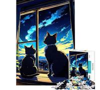 Rompecabezas para Adolescentes 1000 El Gato Sentado en la Ventana Un Reto para completar Pero Divertido y con Humor Juego práctico para Mayores de 14 años Juego de Rompecabezas Incluido (50x75cm)
