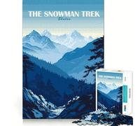 Rompecabezas para Adolescentes 1000 El muñeco de Nieve Trek Bután Póster Corte preciso Divertido Creativo Juego Mental Relajante Tiempo de diversión Arte (38x52cm)