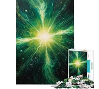 Rompecabezas para adolescentes 1000 Explosión Cósmica - Supernova Verde Espacio Artworksy Actividades Divertidas en Casa Carrera de Velocidad de Manos Juegos Familiares para Mayores de 14 Años 38x26cm