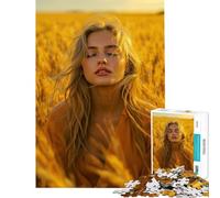 Rompecabezas para Adolescentes 1000 Figuras de Mujeres en Campos de Trigo Dorado Juguetes adictivos para Cultivar la Paciencia Juego de ingenio Difícil Regalos de cumpleaños tamaño 75x50cm