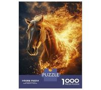 Rompecabezas para Adolescentes 1000 Flaming Horse Majesty Rompecabezas para Adultos Juego Práctico Patrón De Ensamblaje Oferta como Regalos para Toda La Familia 38x26cm/1000pcs