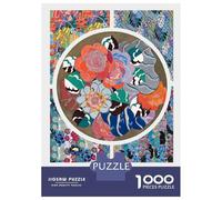 Rompecabezas para Adolescentes 1000 Floral Decorative Motifs Art Deco Style Rompecabezas para Adultos Juguetes De Bricolaje Análisis Y Lógica Ayudan A Ejercitar El Cerebro 52x38cm/1000pcs