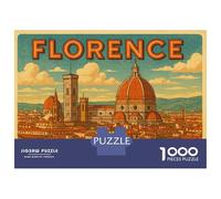 Rompecabezas para Adolescentes 1000 Florence Vintage Travel Rompecabezas para Adultos Juegos Relajantes Decoración Perfecta Cumpleaños 52x38cm/1000pcs