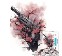 Rompecabezas para Adolescentes 1000 Flores de Cerezo Arma Juguetes adictivos para Cultivar la Paciencia Juego de ingenio Difícil Regalos de cumpleaños Tamaño 38x52cm