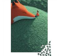 Rompecabezas para Adolescentes 1000 Fox and Girl in Forest Rompecabezas para Adultos Juguete Decoración De Pared Alivia El Estrés Ayuda A Ejercitar El Cerebro 52x38cm/1000pcs