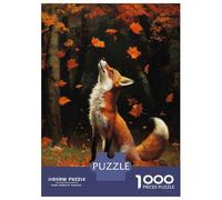 Rompecabezas para Adolescentes 1000 Fox in Autumn Forest Rompecabezas para Adolescentes Juego De Ingenio Decoración De Pared Regalos Y Cumpleaños Únicos 52x38cm/1000pcs