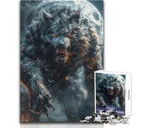 Rompecabezas para Adolescentes: 1000, Furia de Hombre Lobo con Luna Llena, Juego práctico para Matar el Tiempo, Regalo de Amigo Secreto (tamaño 50x75cm)