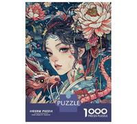 Rompecabezas para Adolescentes 1000 Geisha Dragon Japanese Rompecabezas Juegos Familiares Regalos para Mujeres Oferta como Regalos para Toda La Familia 70x50cm/1000pcs