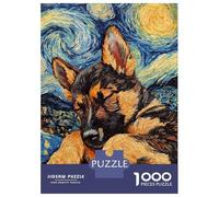 Rompecabezas para Adolescentes 1000 German Shepherd Puppy Rompecabezas para Adultos Juegos Divertidos Regalos para Mujeres Ayuda A Ejercitar El Cerebro 52x38cm/1000pcs