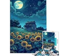Rompecabezas para Adolescentes 1000 Girasoles Campo de Naturaleza Rompecabezas de 1000 Piezas Juguete Educativo desafío difícil Hermoso diseño (38x52cm)