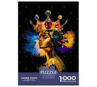 Rompecabezas para Adolescentes 1000 Golden Queen Portrait Rompecabezas para Adultos Juego Práctico Patrón De Ensamblaje Oferta como Regalos para Toda La Familia 38x26cm/1000pcs